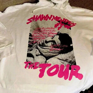 SHAWN MENDES DRAWSTRING HOODIE SWEATSHIRT CONCERT TOUR MERCH THE TOUR XL UNISEX